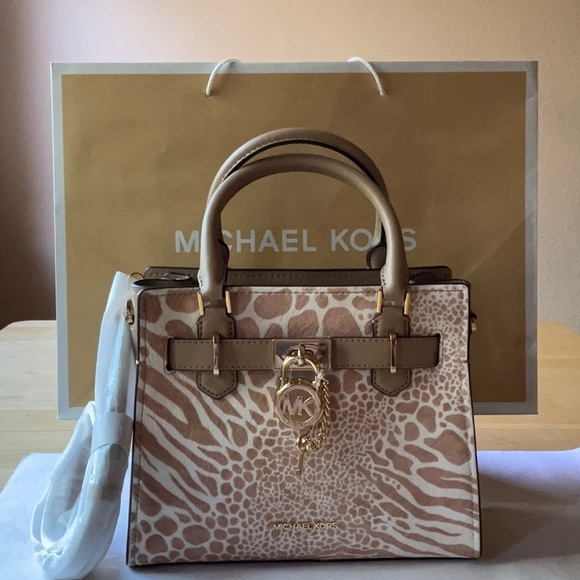 🦒 MICHAEL KORS ANIMAL PRINT  HAMILTON BAG 🦒 NWT 🦒 - Picture 3 of 16